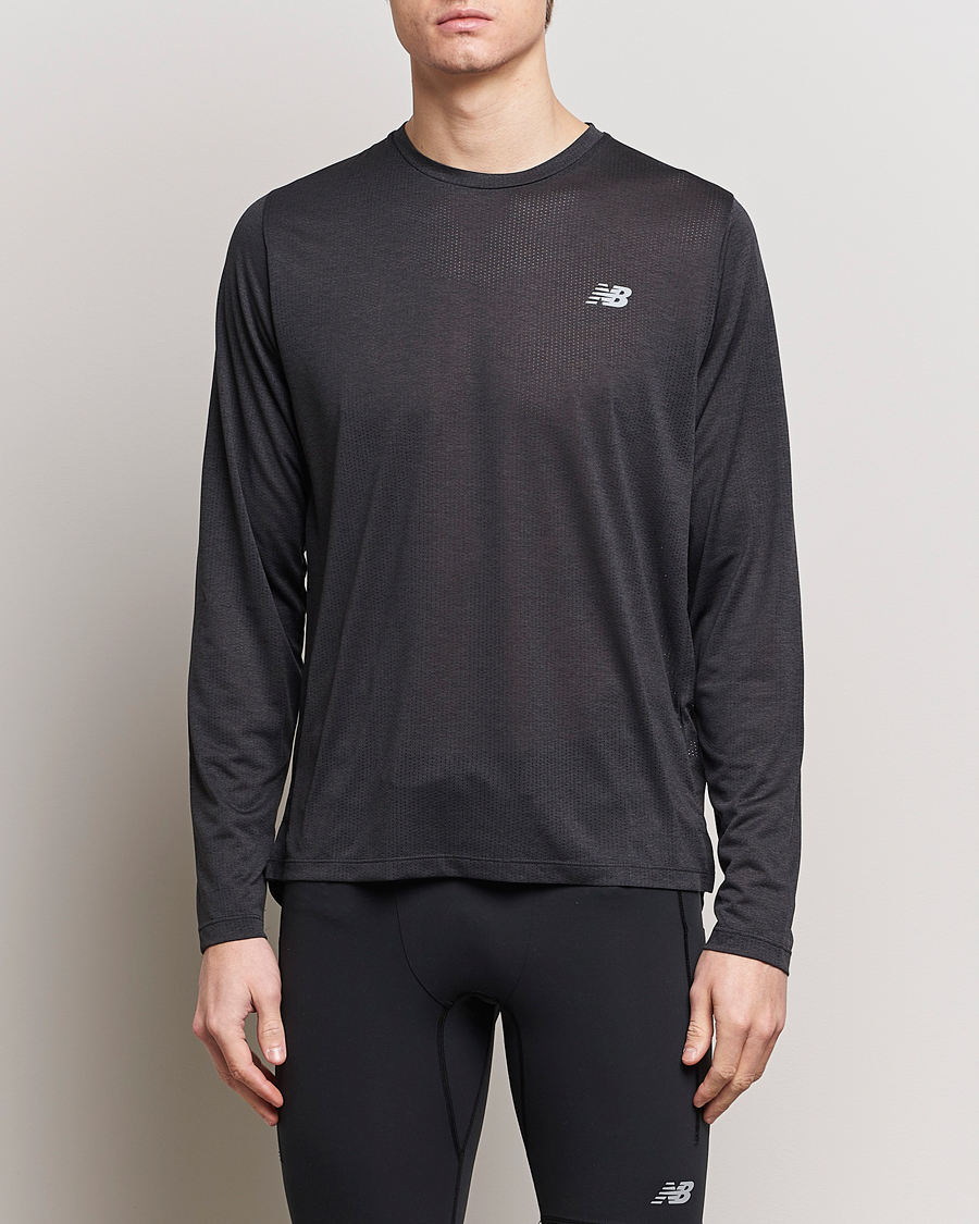 Hombres | Camisetas manga larga | New Balance Running | Athletics Run Long Sleeve T-Shirt Black