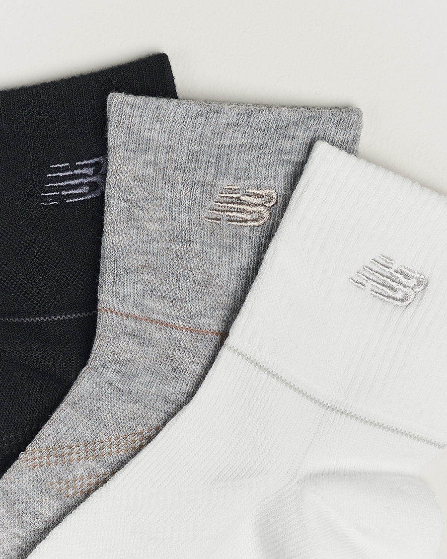 Hombres | Calcetines | New Balance Running | 3-Pack Ankle Running Socks White/Grey/Black