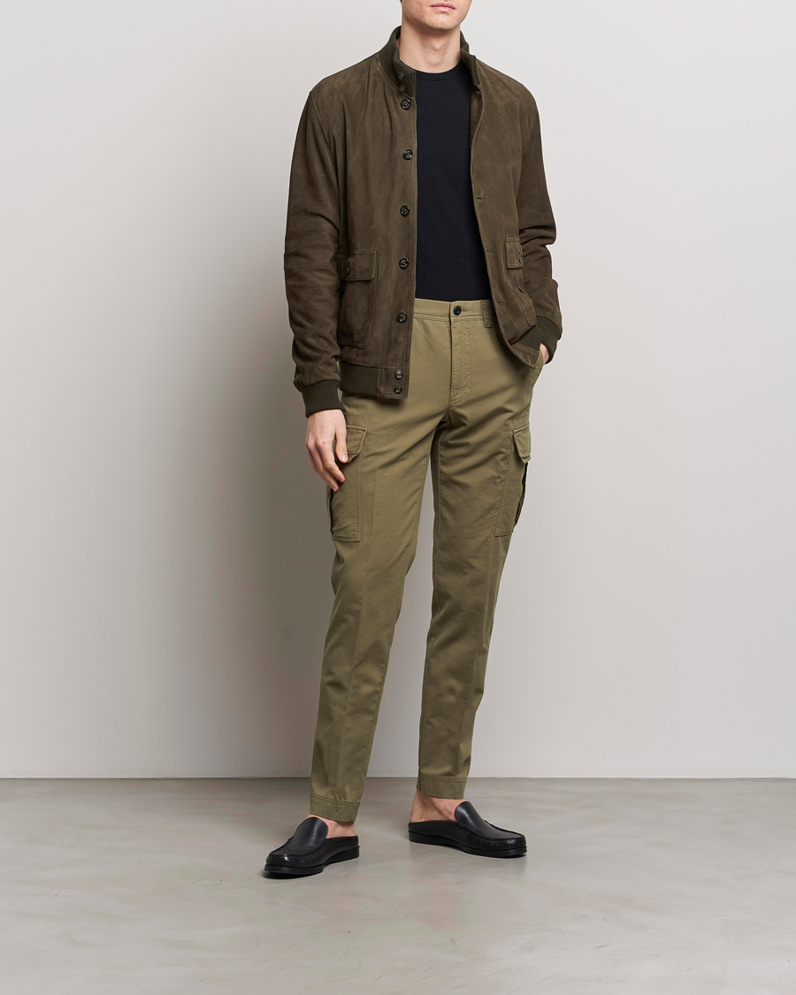 Hombres | Pantalones | Incotex | Slim Fit Cargo Pants Military Green
