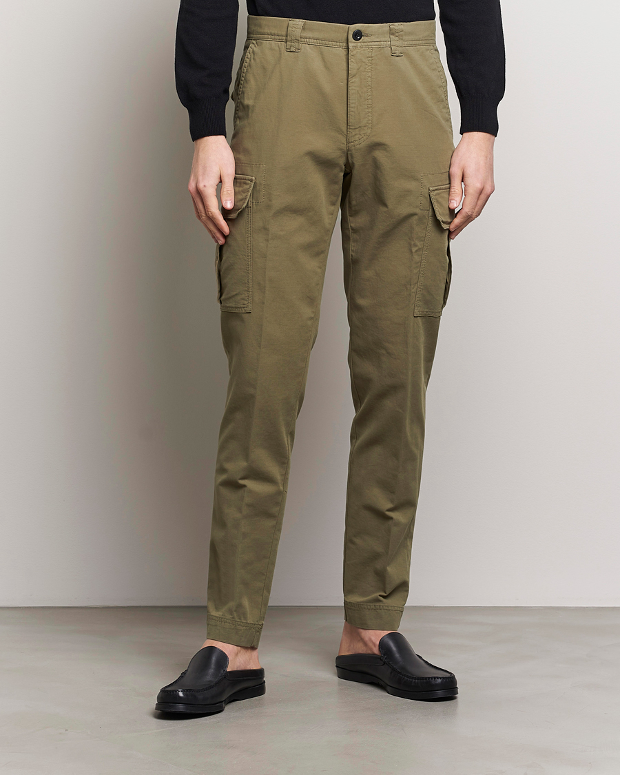 Hombres | Italian Department | Incotex | Slim Fit Cargo Pants Military Green