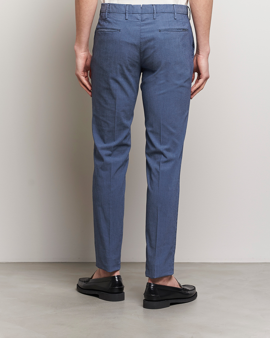 Hombres | Pantalones | Incotex | Slim Fit Washed Cotton Comfort Trousers Dark Blue