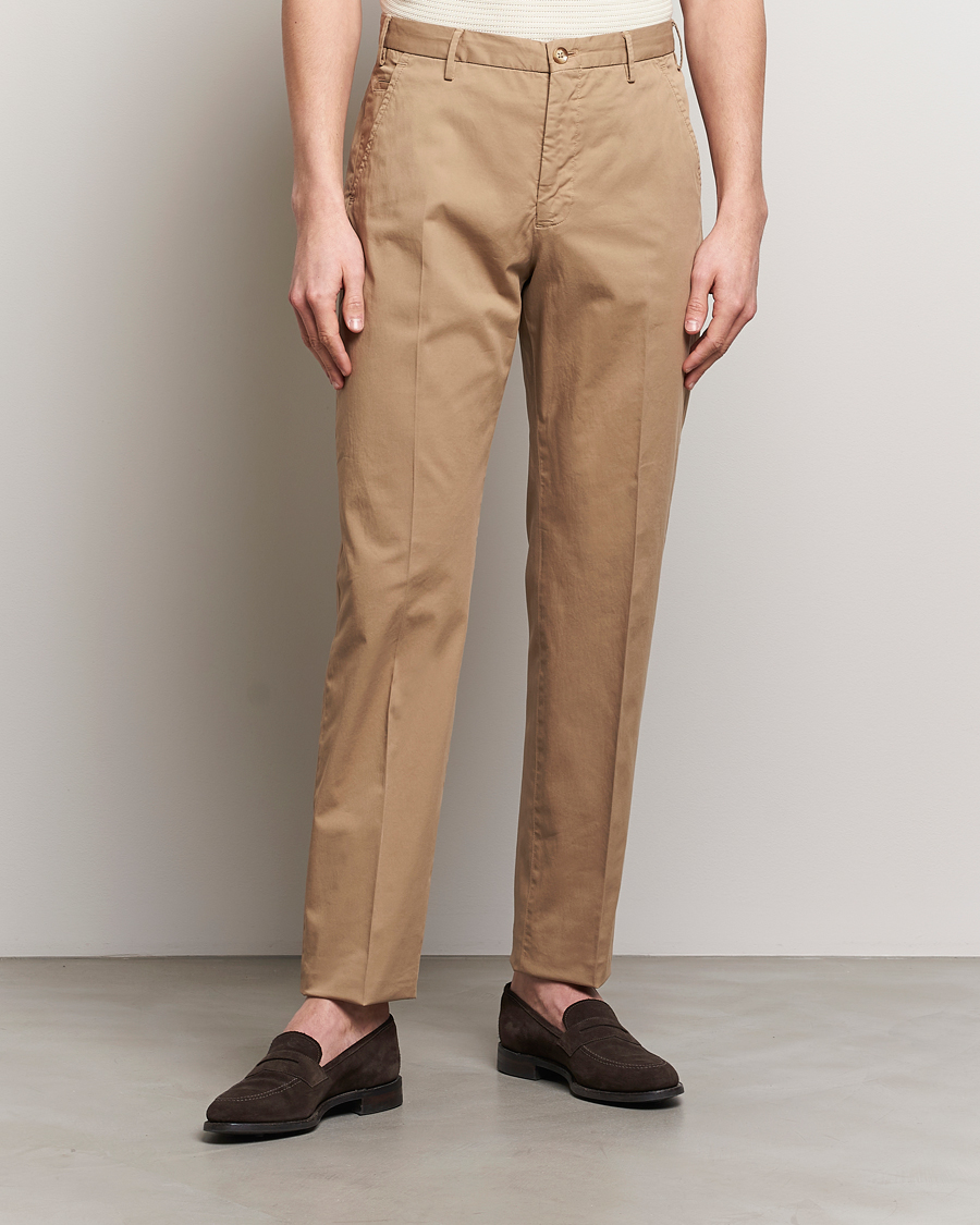 Hombres | Pantalones | Incotex | Straight Fit Garment Dyed Chinos Beige
