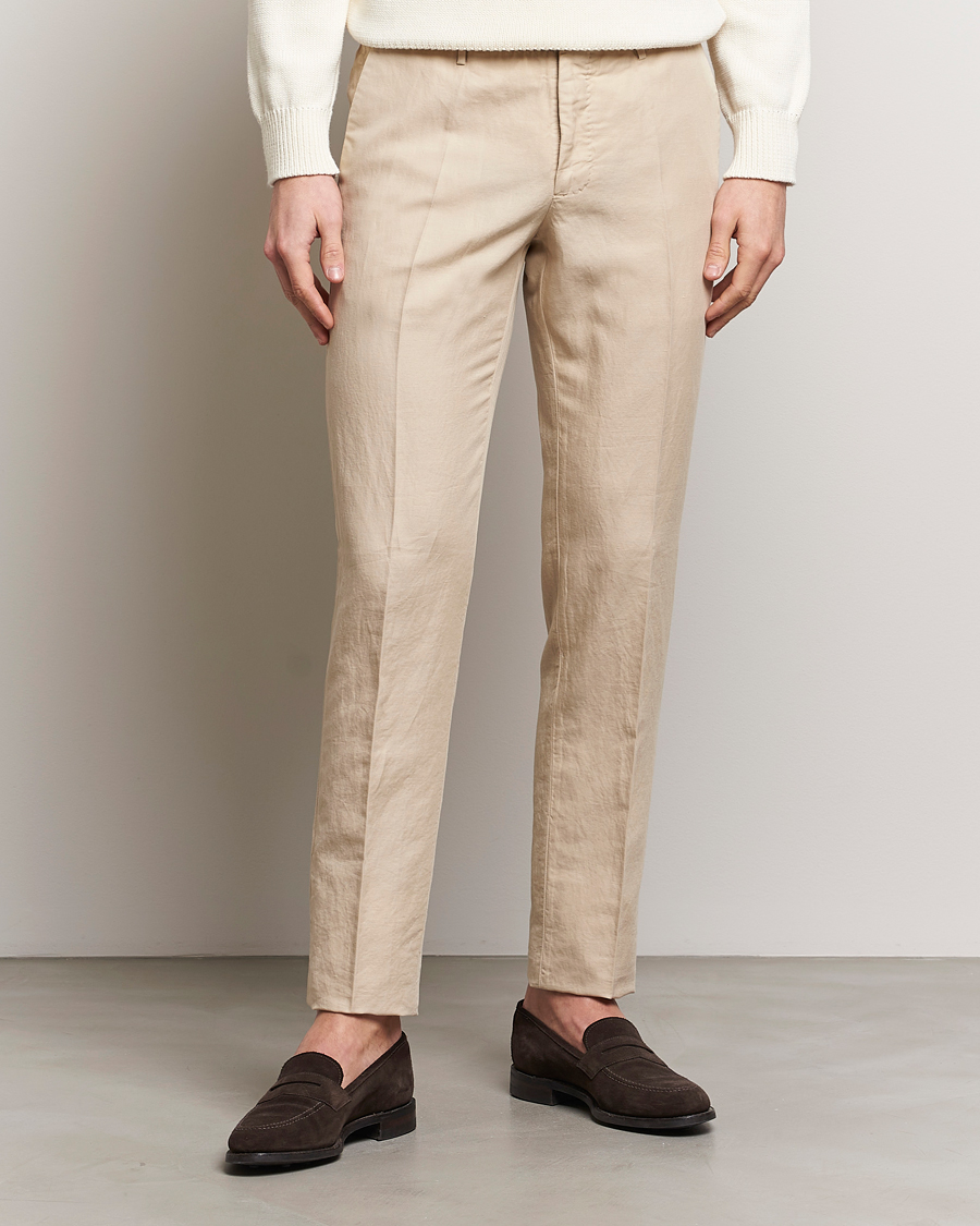 Hombres | Ropa | Incotex | Slim Fit Chinolino Trousers Light Beige