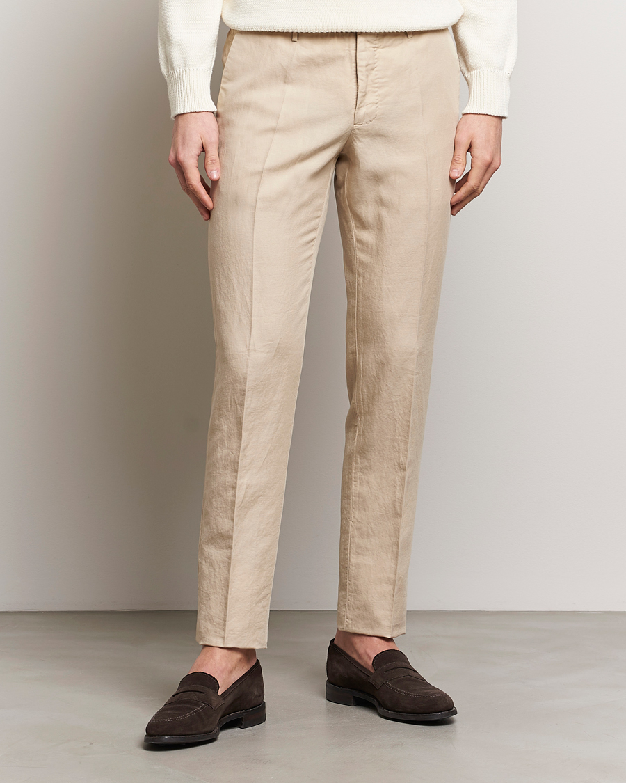 Hombres | Pantalones | Incotex | Slim Fit Chinolino Trousers Light Beige