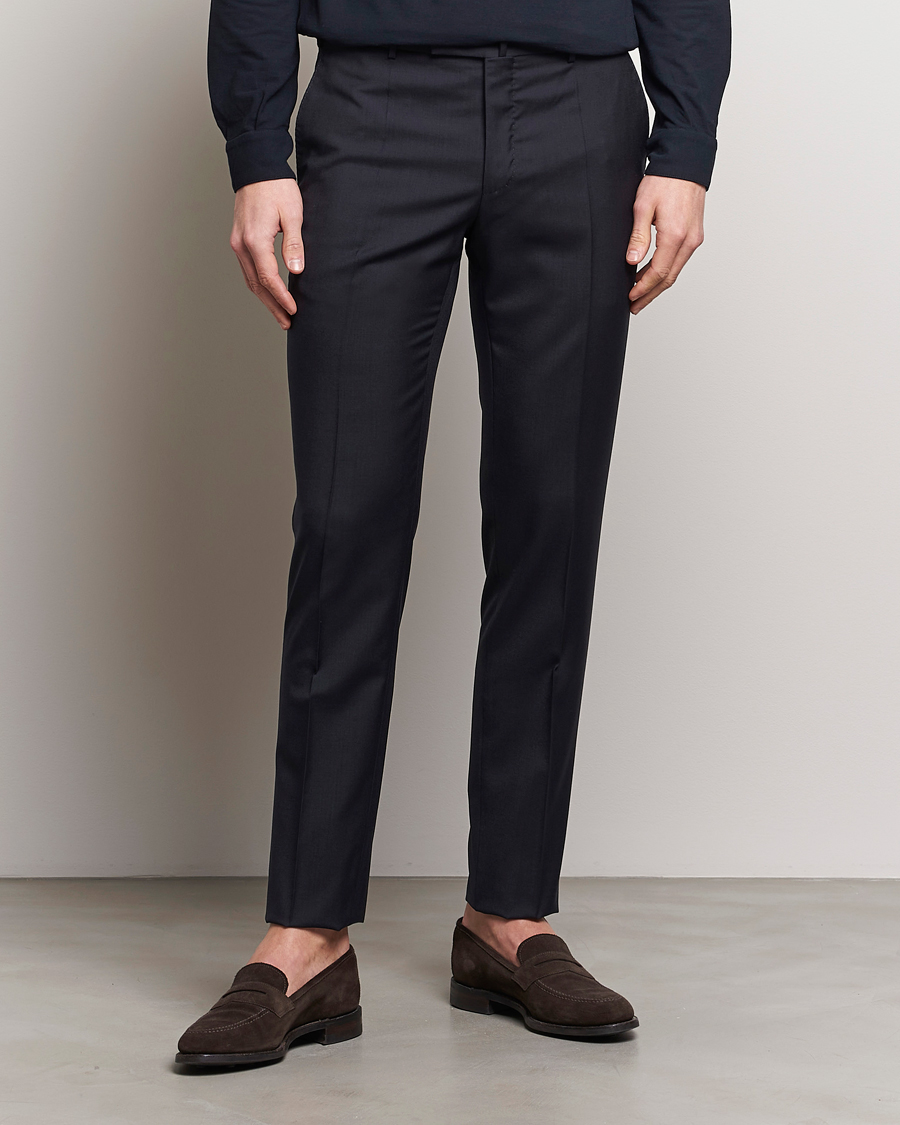 Hombres | Slowear | Incotex | Slim Fit Tropical Wool Trousers Navy