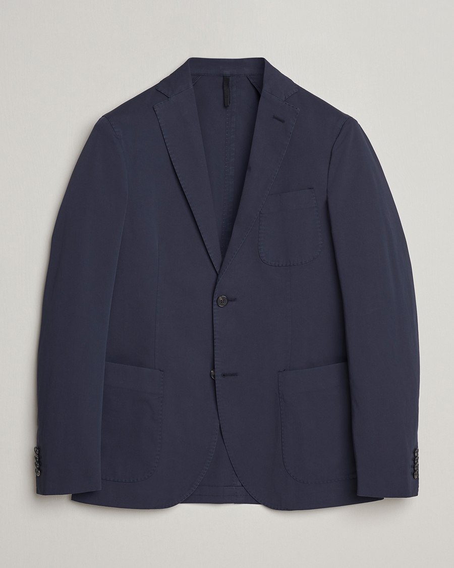 Hombres | Blazers | Incotex | Unconstructed Comfort Cotton Blazer Navy