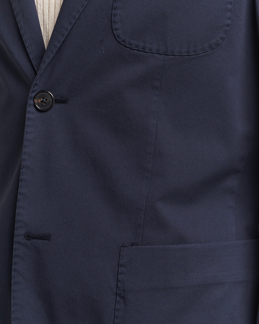 Hombres | Blazers | Incotex | Unconstructed Comfort Cotton Blazer Navy