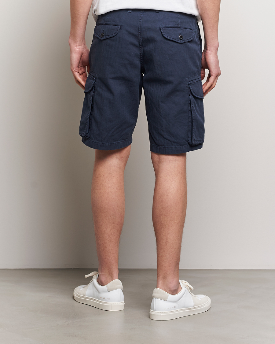 Hombres | Pantalones cortos | Incotex | Cotton Cargo Shorts Navy