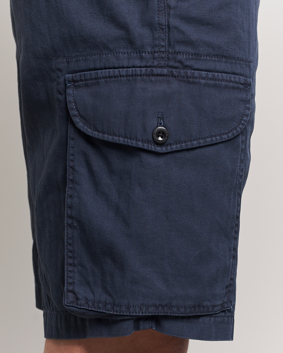 Hombres | Pantalones cortos | Incotex | Cotton Cargo Shorts Navy