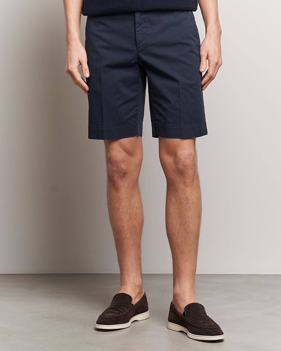 Hombres | Pantalones cortos chinos | Incotex | Cotton Comfort Shorts Navy
