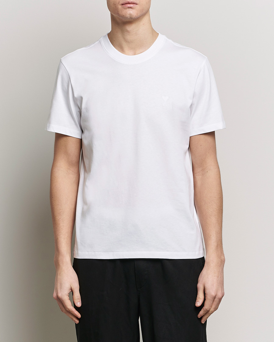 Men | T-Shirts | AMI | Tonal Heart Logo T-Shirt White