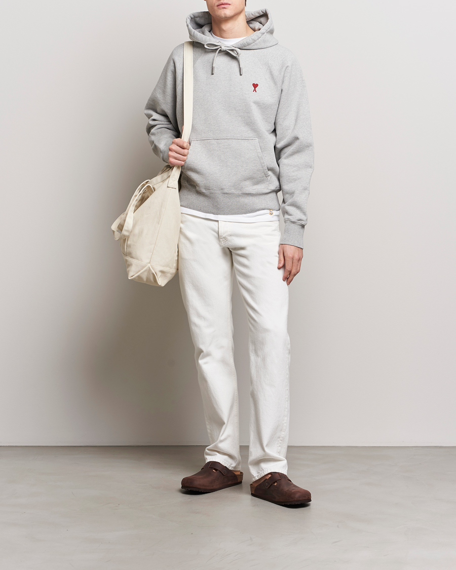 Hombres | Jerséis y prendas de punto | AMI | Heart Logo Hoodie Heather Grey