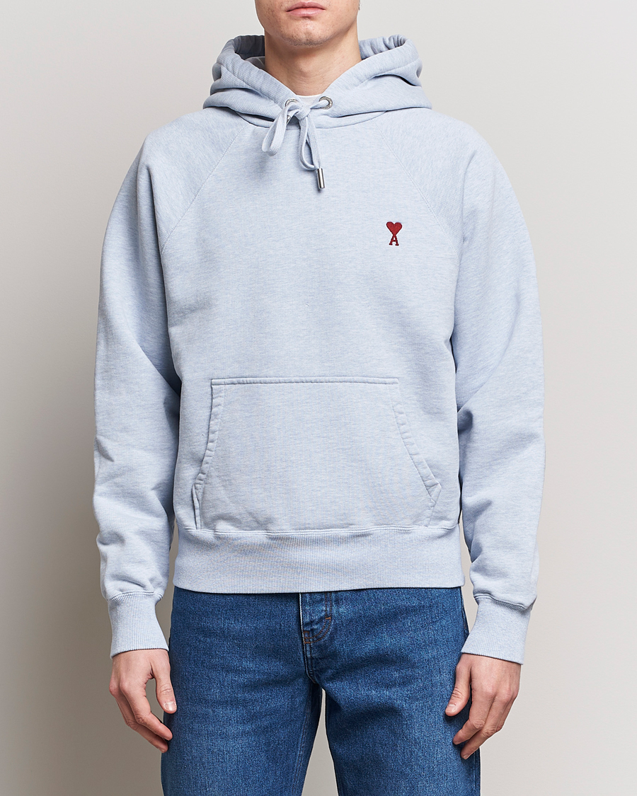 Hombres |  | AMI | Heart Logo Hoodie Heather Blue