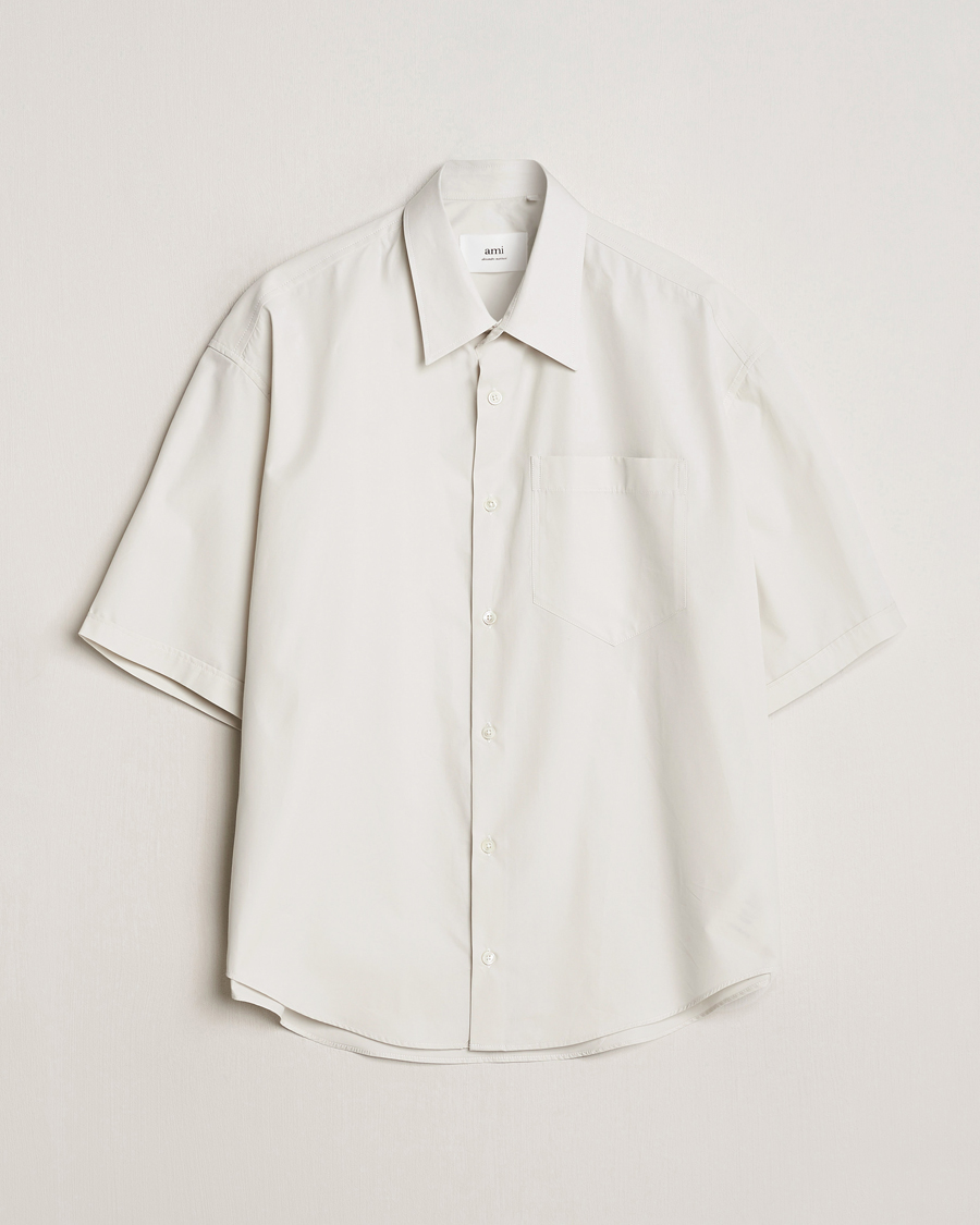 Hombres | Camisas | AMI | Boxy Fit Short Sleeve Shirt Chalk White