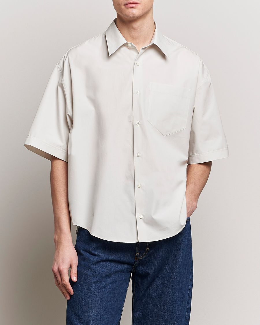 Hombres | Departamentos | AMI | Boxy Fit Short Sleeve Shirt Chalk White