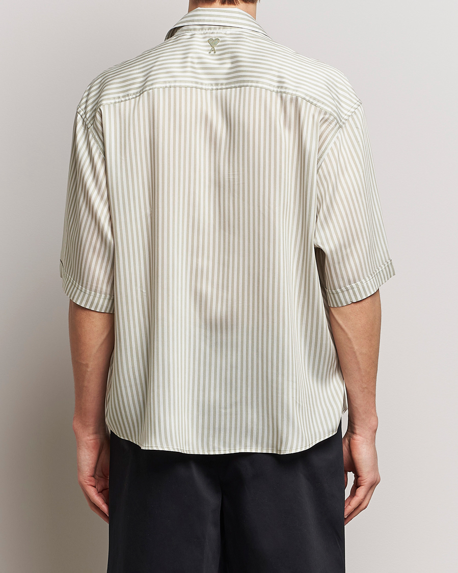 Hombres | Camisas | AMI | Boxy Fit Striped Short Sleeve Shirt Chalk/Sage