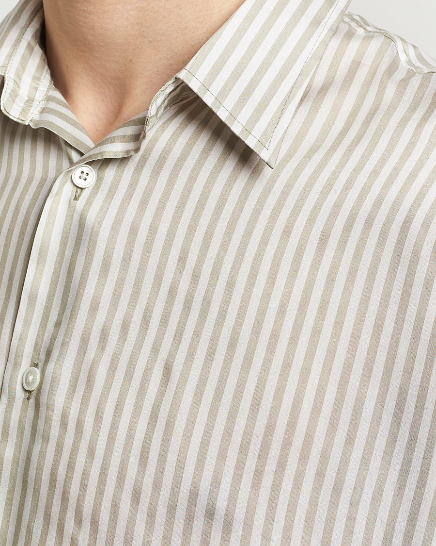 Hombres | Camisas | AMI | Boxy Fit Striped Short Sleeve Shirt Chalk/Sage