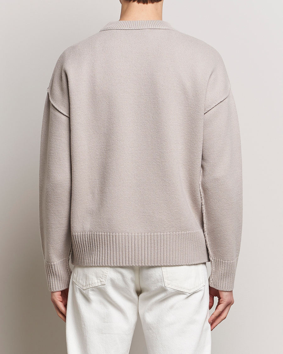 Hombres | Jerséis y prendas de punto | AMI | Big Heart Wool Sweater Light Beige