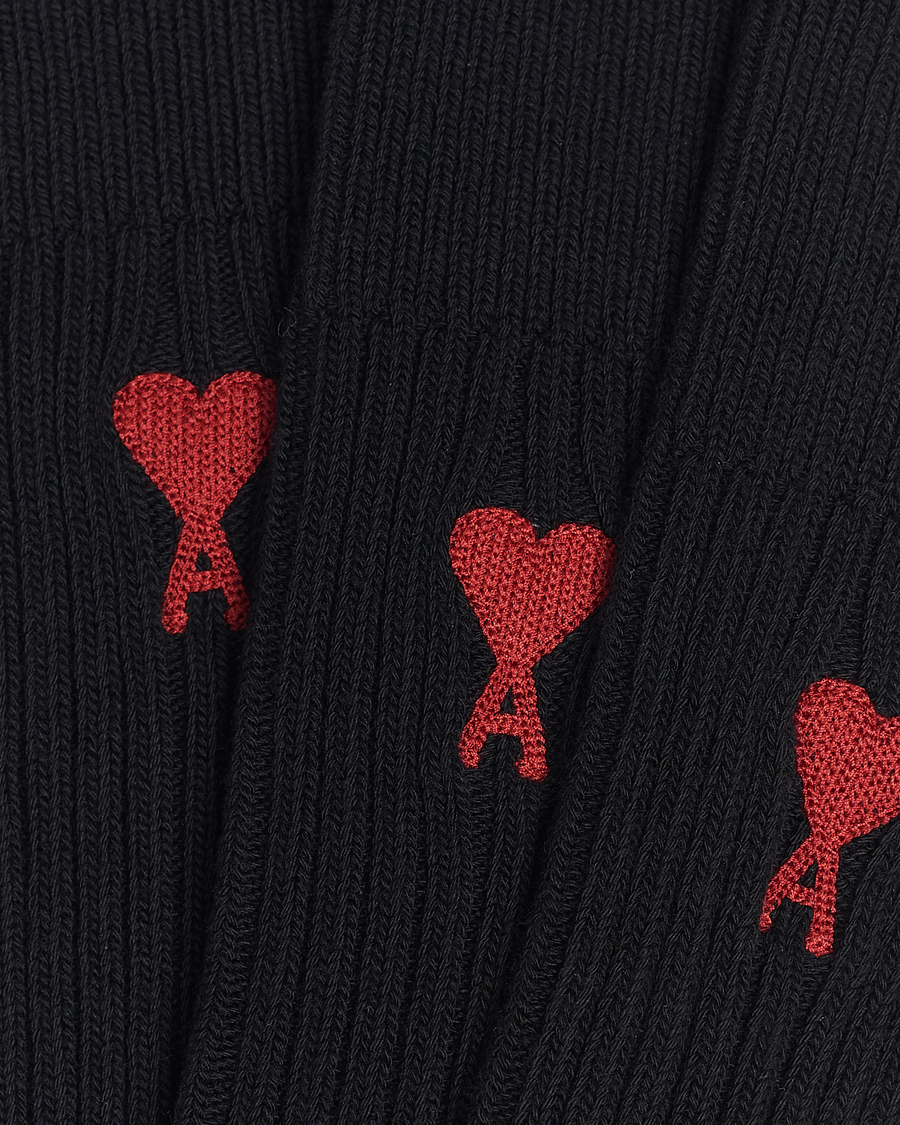 Hombres | AMI | AMI | 3-Pack Heart Socks Black