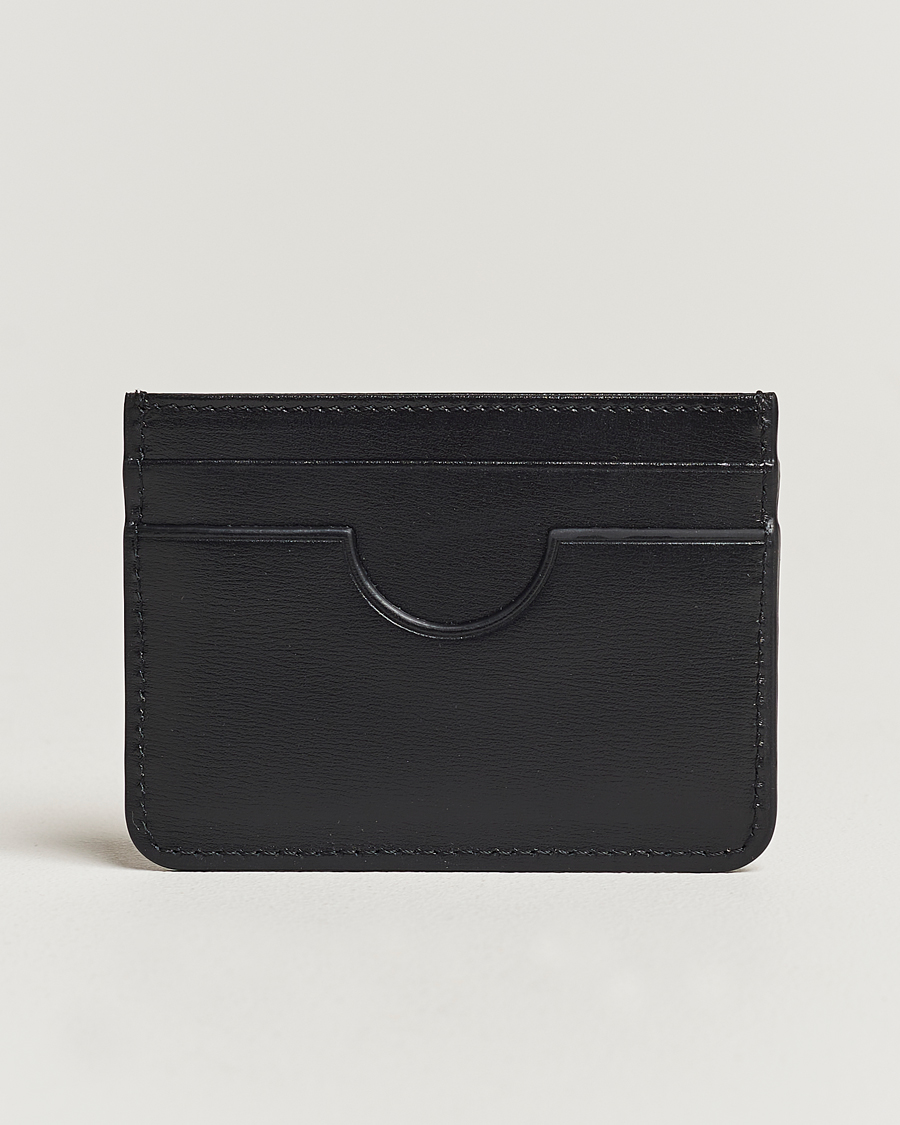 Hombres | AMI Tonal Heart Logo Leather Card Holder Black | AMI | Tonal Heart Logo Leather Card Holder Black