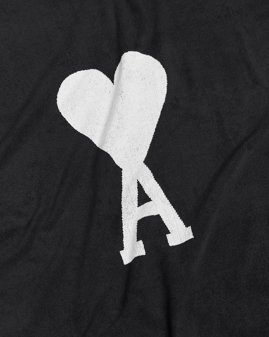 Hombres | Telas | AMI | Heart Logo Beach Towel Black/White