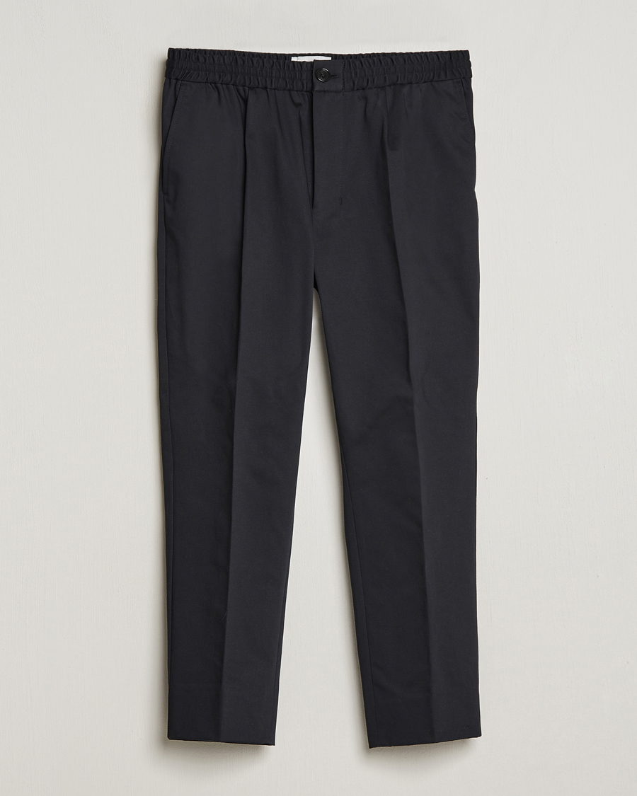 Hombres | Pantalones | AMI | Cotton Drawstring Trousers Black