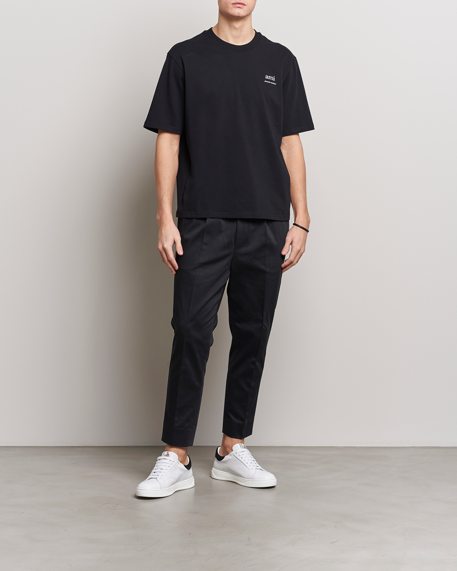 Hombres | Pantalones | AMI | Cotton Drawstring Trousers Black
