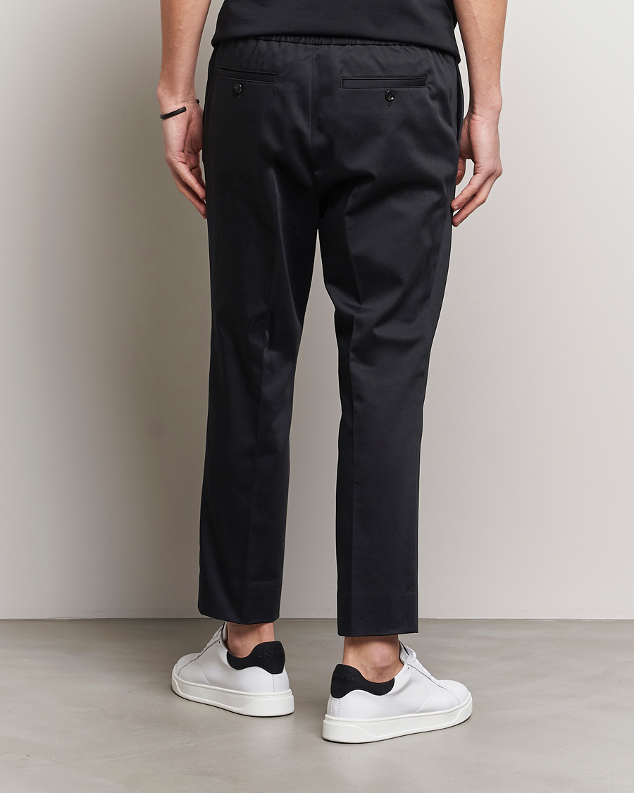 Hombres | Pantalones | AMI | Cotton Drawstring Trousers Black