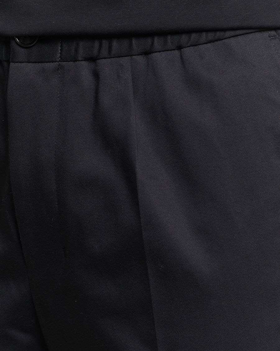 Hombres | Pantalones | AMI | Cotton Drawstring Trousers Black