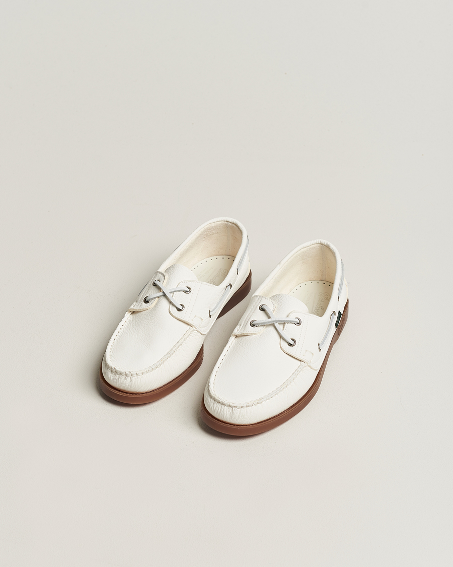 Hombres | Business & Beyond | Paraboot | Barth Boat Shoe White Deerskin