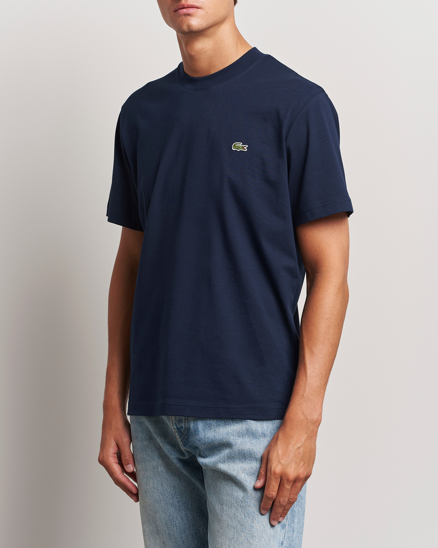 Hombres | Camisetas | Lacoste | Crew Neck T-Shirt Navy Blue