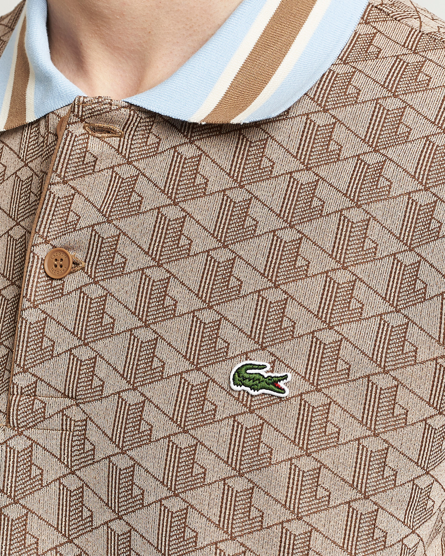 Hombres | Polos | Lacoste | Classic Fit Monogram Polo Croissant/Cookie