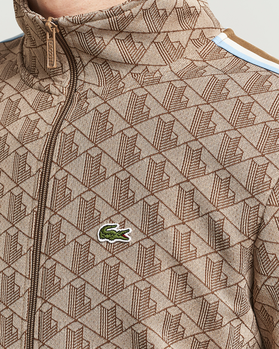 Hombres | Jerséis y prendas de punto | Lacoste | Monogram Full Zip Track Jacket Croissant/Cookie