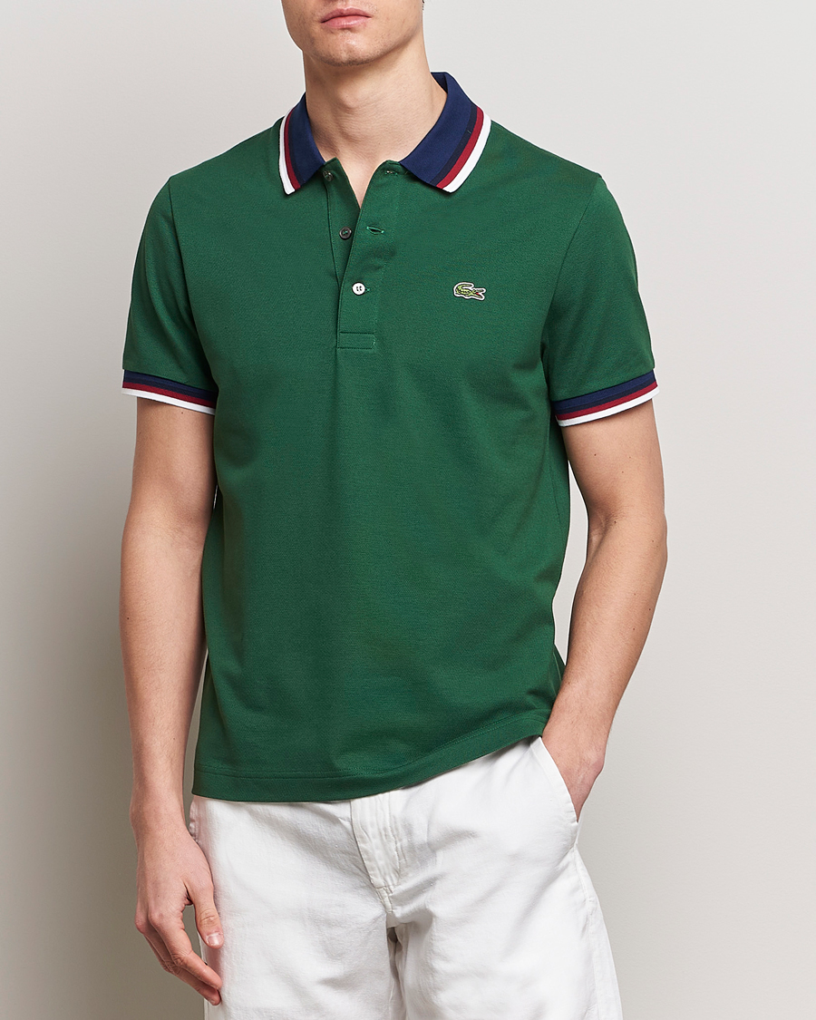 Hombres | Polos | Lacoste | Regular Fit Tipped Polo Green