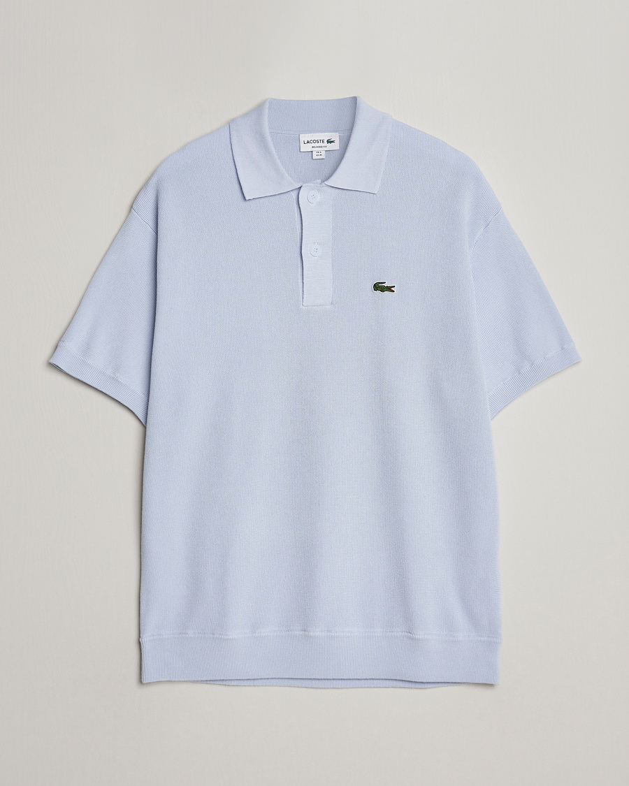 Hombres | Polos | Lacoste | Relaxed Fit Moss Stitched Knitted Polo Phoenix Blue
