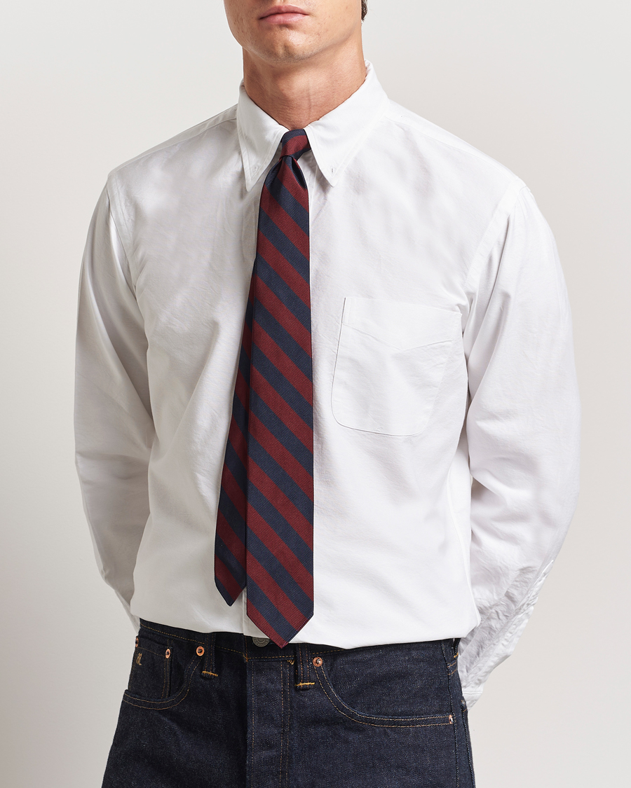 Hombres | Camisas | Kamakura Shirts | Vintage Ivy Oxford Button Down Shirt White