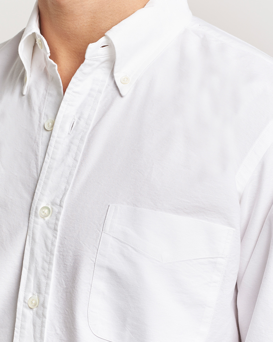 Hombres | Camisas | Kamakura Shirts | Vintage Ivy Oxford Button Down Shirt White