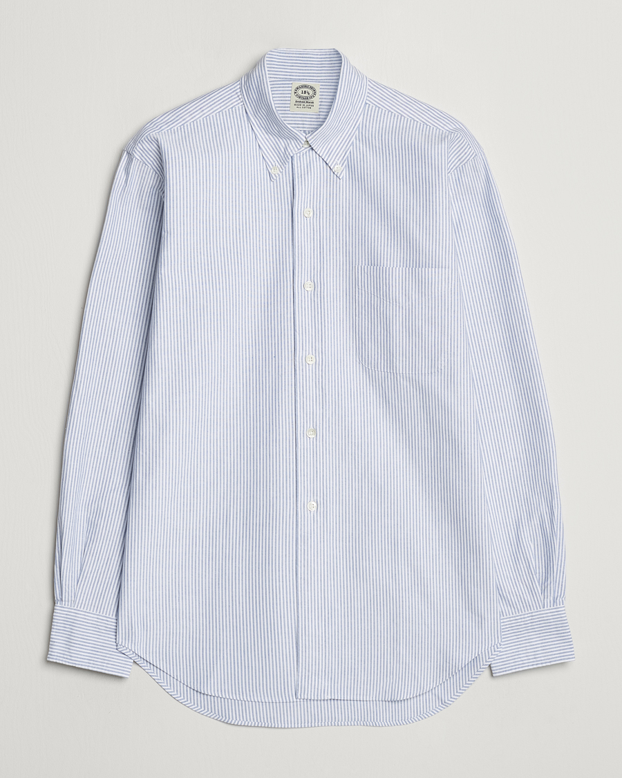 Hombres | Camisas | Kamakura Shirts | Vintage Ivy Oxford Button Down Shirt Blue Stripe