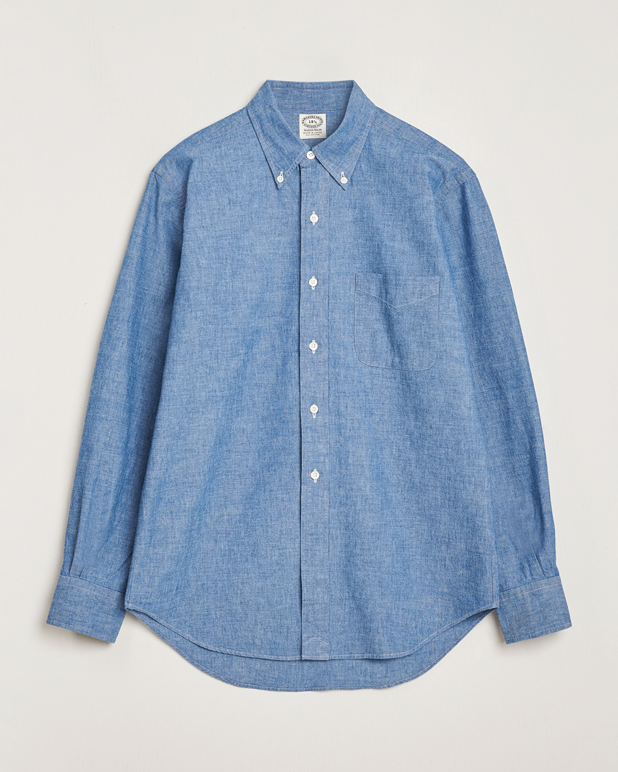 Hombres | Camisas | Kamakura Shirts | Vintage Ivy Chambray Button Down Shirt Blue