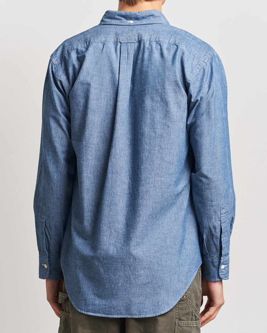 Hombres | Camisas | Kamakura Shirts | Vintage Ivy Chambray Button Down Shirt Blue