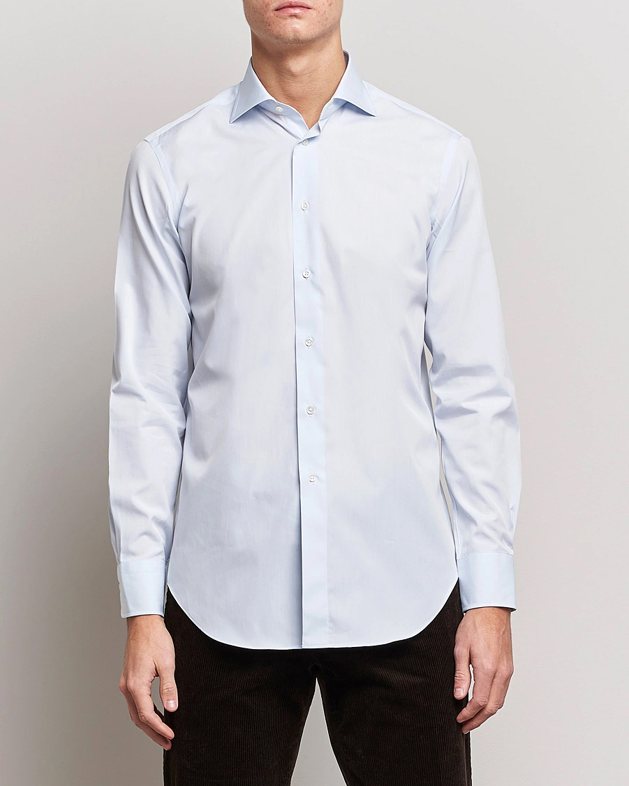 Hombres | Camisas | Kamakura Shirts | Slim Fit Broadcloth Dress Shirt Light Blue