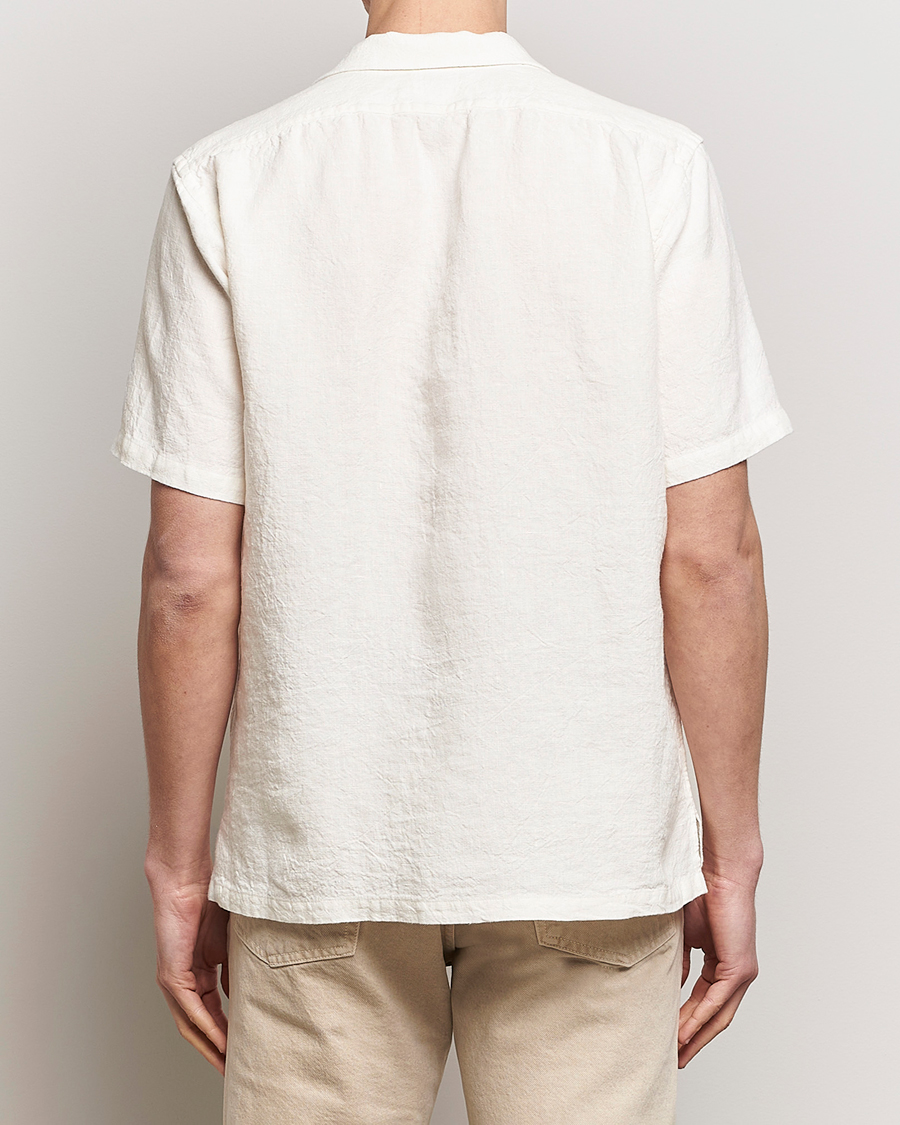 Hombres | Camisas | Kamakura Shirts | Vintage Ivy Heavy Linen Beach Shirt White