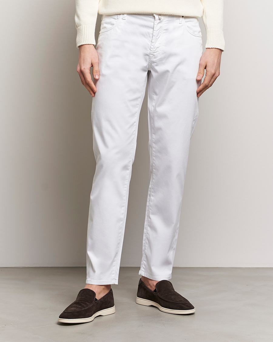 Hombres | Pantalones | Incotex | 5-Pocket Cotton/Stretch Pants White