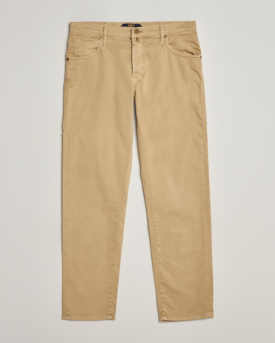 Hombres | Pantalones | Incotex | 5-Pocket Cotton/Stretch Pants Beige