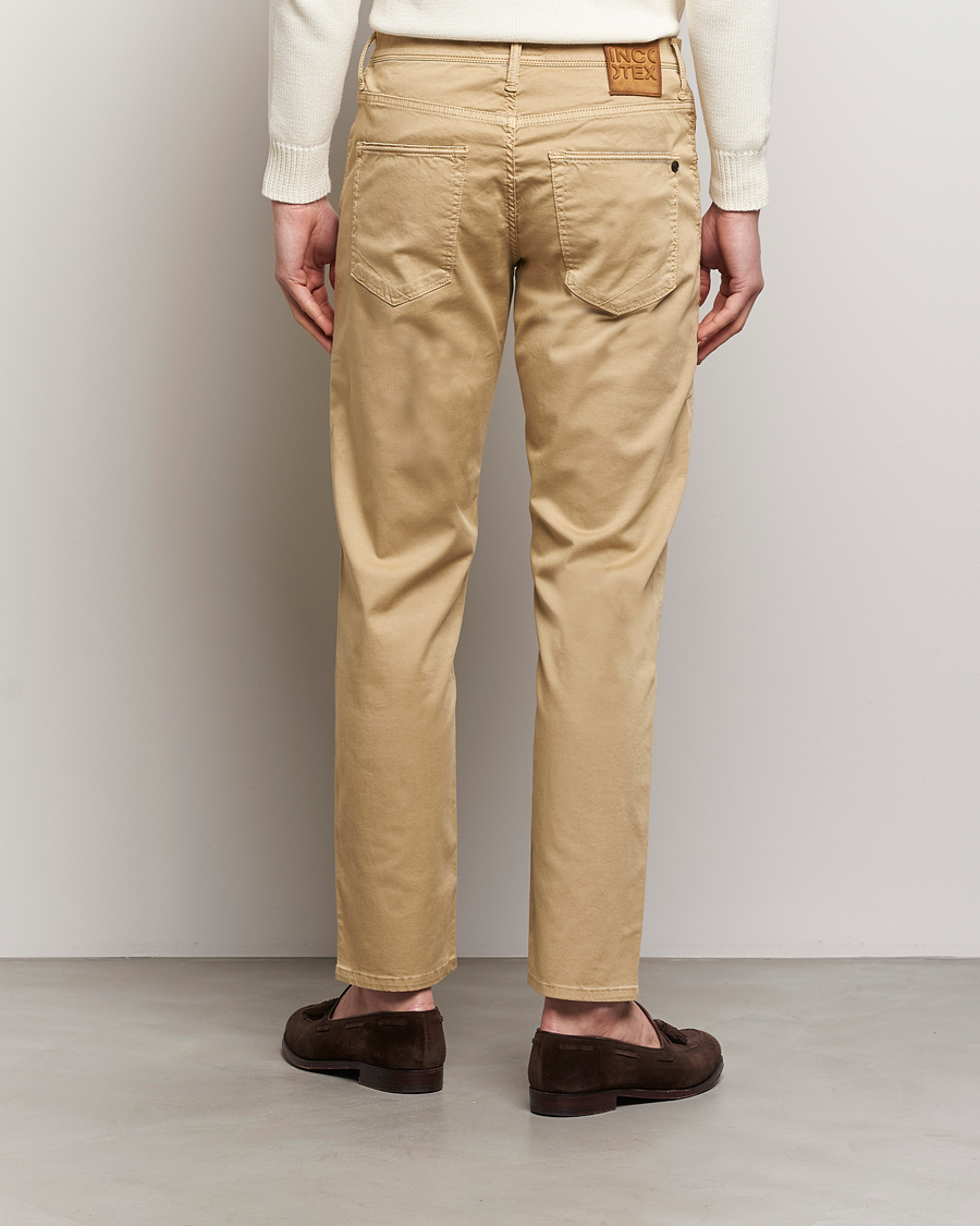 Hombres | Pantalones | Incotex | 5-Pocket Cotton/Stretch Pants Beige