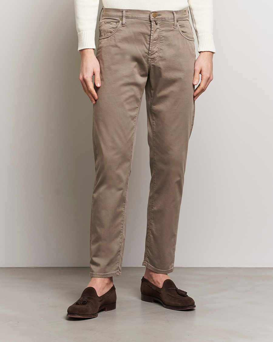 Hombres | Pantalones casuales | Incotex | 5-Pocket Cotton/Stretch Pants Brown