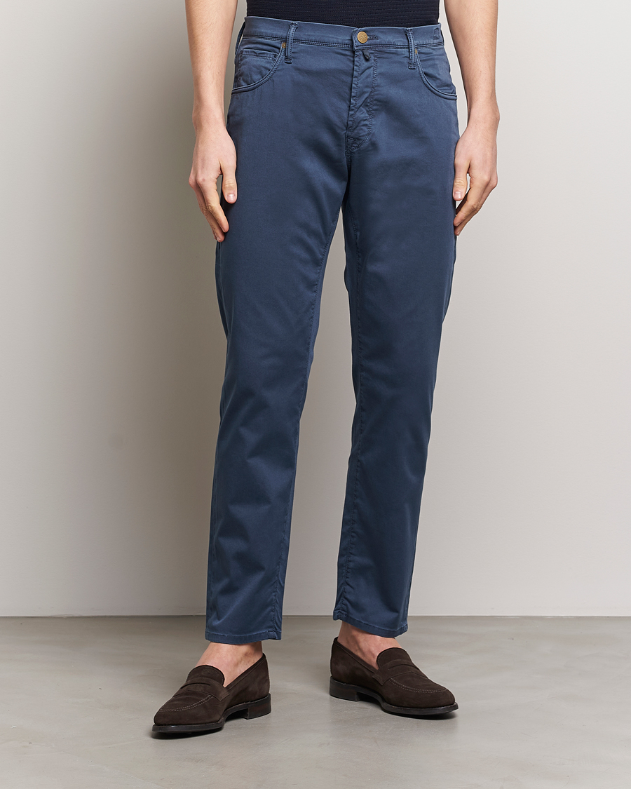 Hombres | Pantalones | Incotex | 5-Pocket Cotton/Stretch Pants Navy