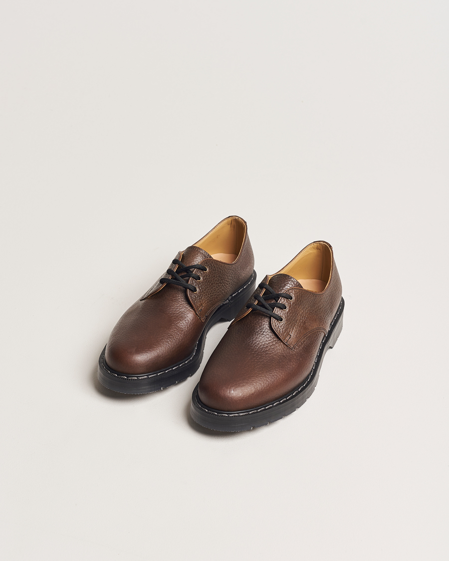 Hombres | Zapatos derby | Solovair | 3 Eye Gibson Shoe Brown Grain
