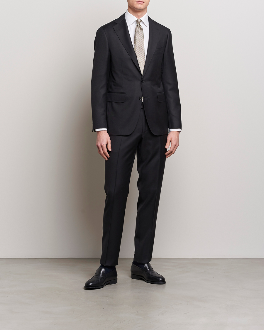 Hombres |  | Canali | Capri Super 130s Wool Suit Black