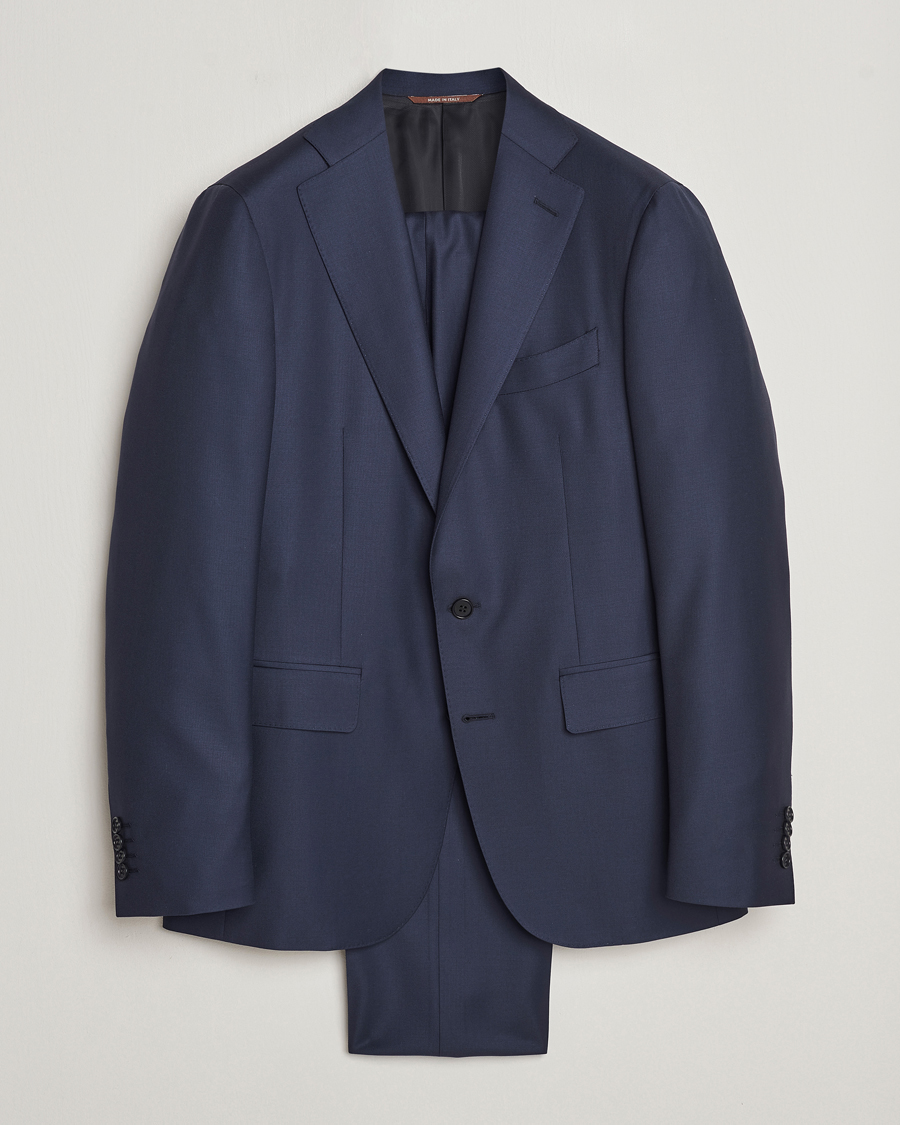 Hombres | Trajes | Canali | Capri Super 130s Wool Suit Navy